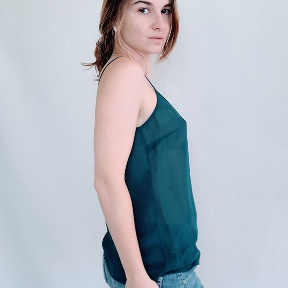 Tory Burch Tops - Tory Burch Teal Sheer Cami Tank Top - 2/XS